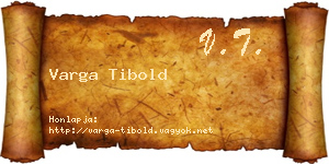 Varga Tibold névjegykártya